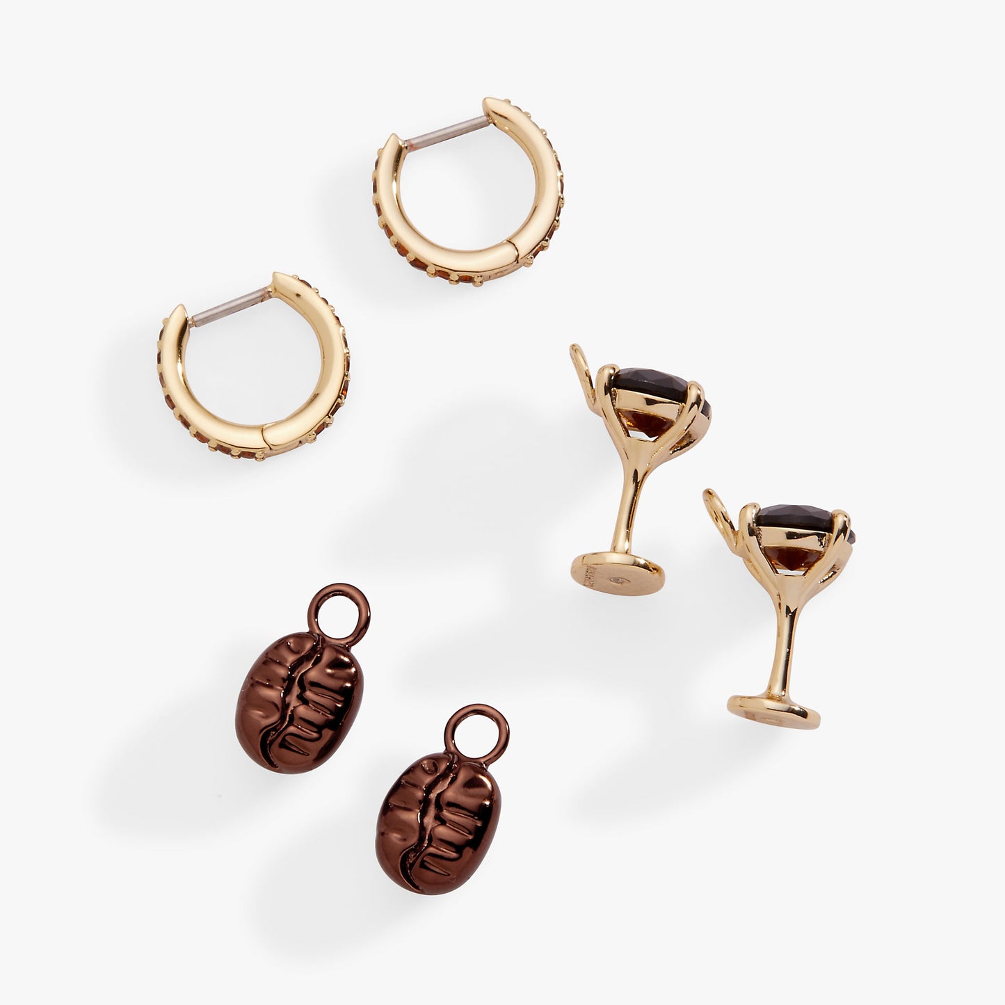 Espresso Martini Interchangeable Charm Huggie Hoop Set of 2 ALEX AND ANI