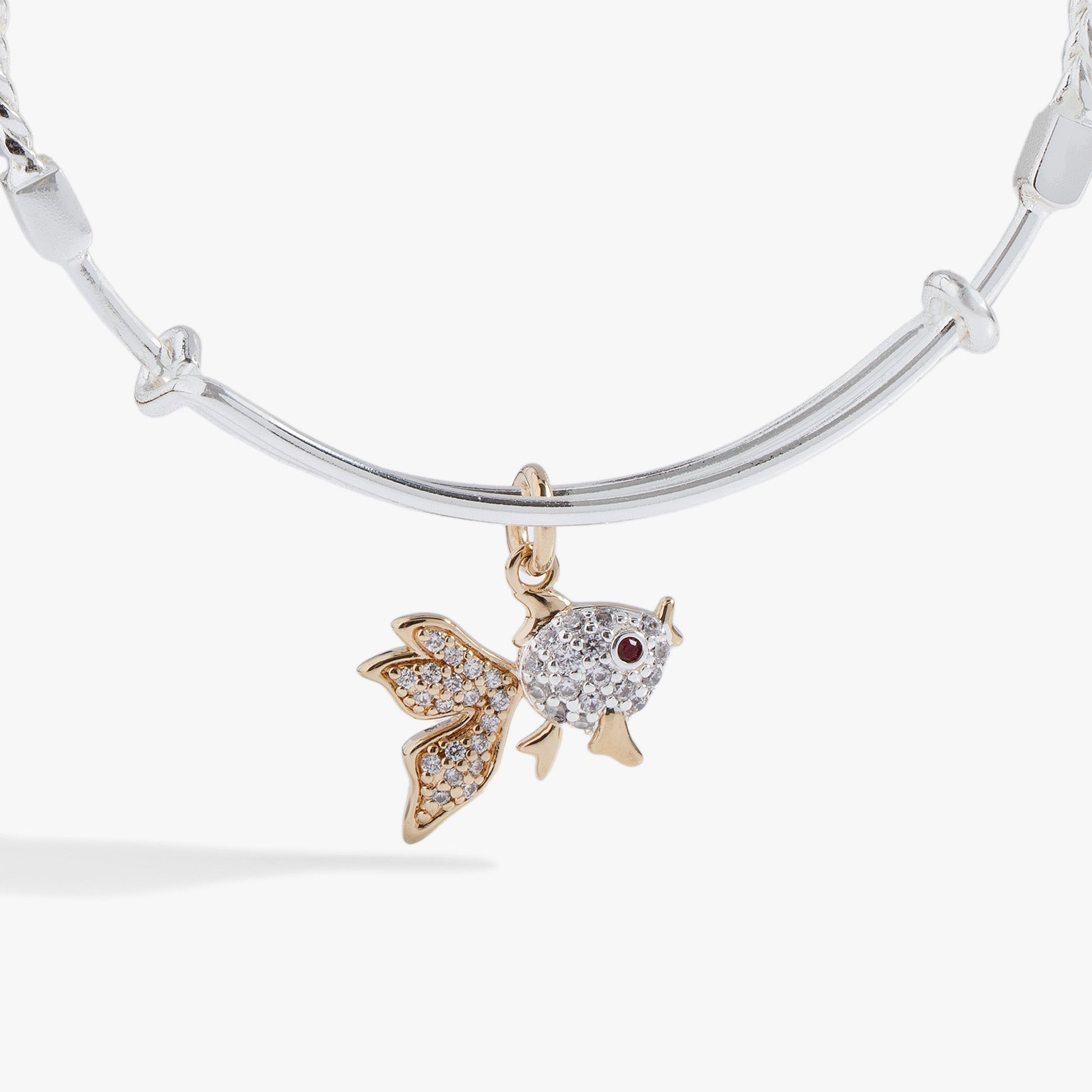 Textured  Goldfish Charm Bangle ALEX AND ANI