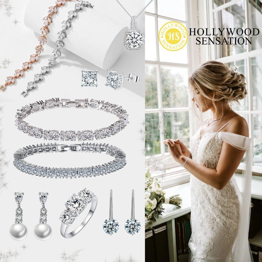 Elegant Round and Marquise Cut Tennis Bracelet with AAA+ Cubic Zirconia