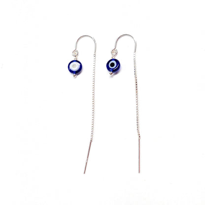 Evil Eye Threader Earrings
