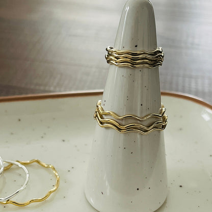14k gold filled or sterling silver WAVE STACKING RING