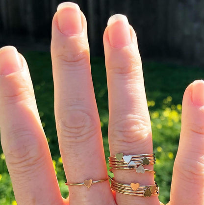 14k gold filled LOVE HEART STACKING RING