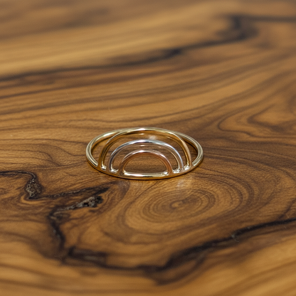 14K Gold filled TRIPLE ARCH RING