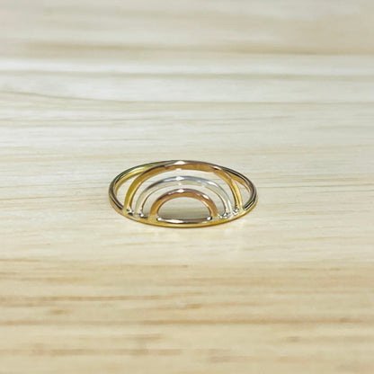 14K Gold filled TRIPLE ARCH RING