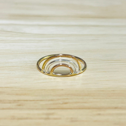 14K Gold filled TRIPLE ARCH RING