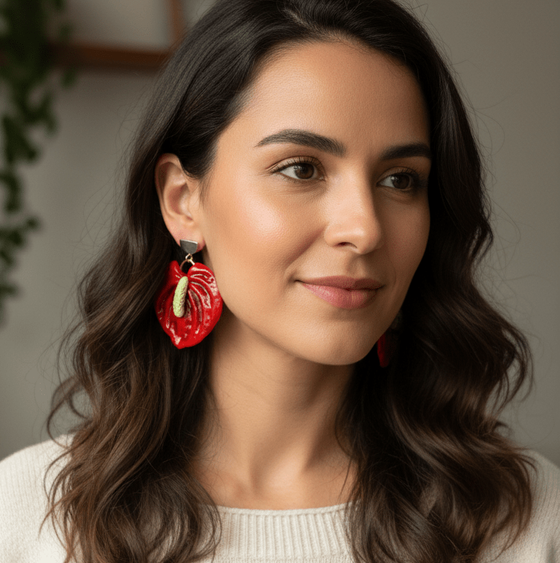 Aria - Anthurium Statement Earrings