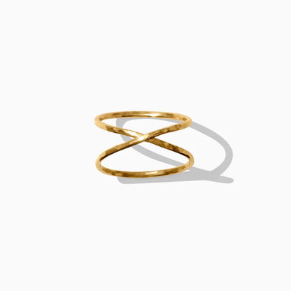 14K Gold filled CRISS CROSS X RING