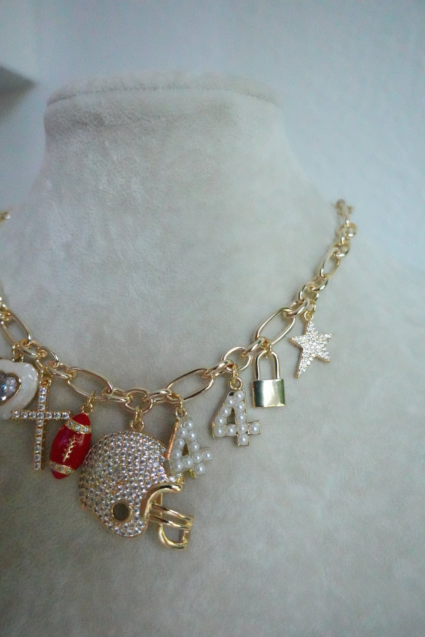 Football Charm Necklace Lucky Goldie