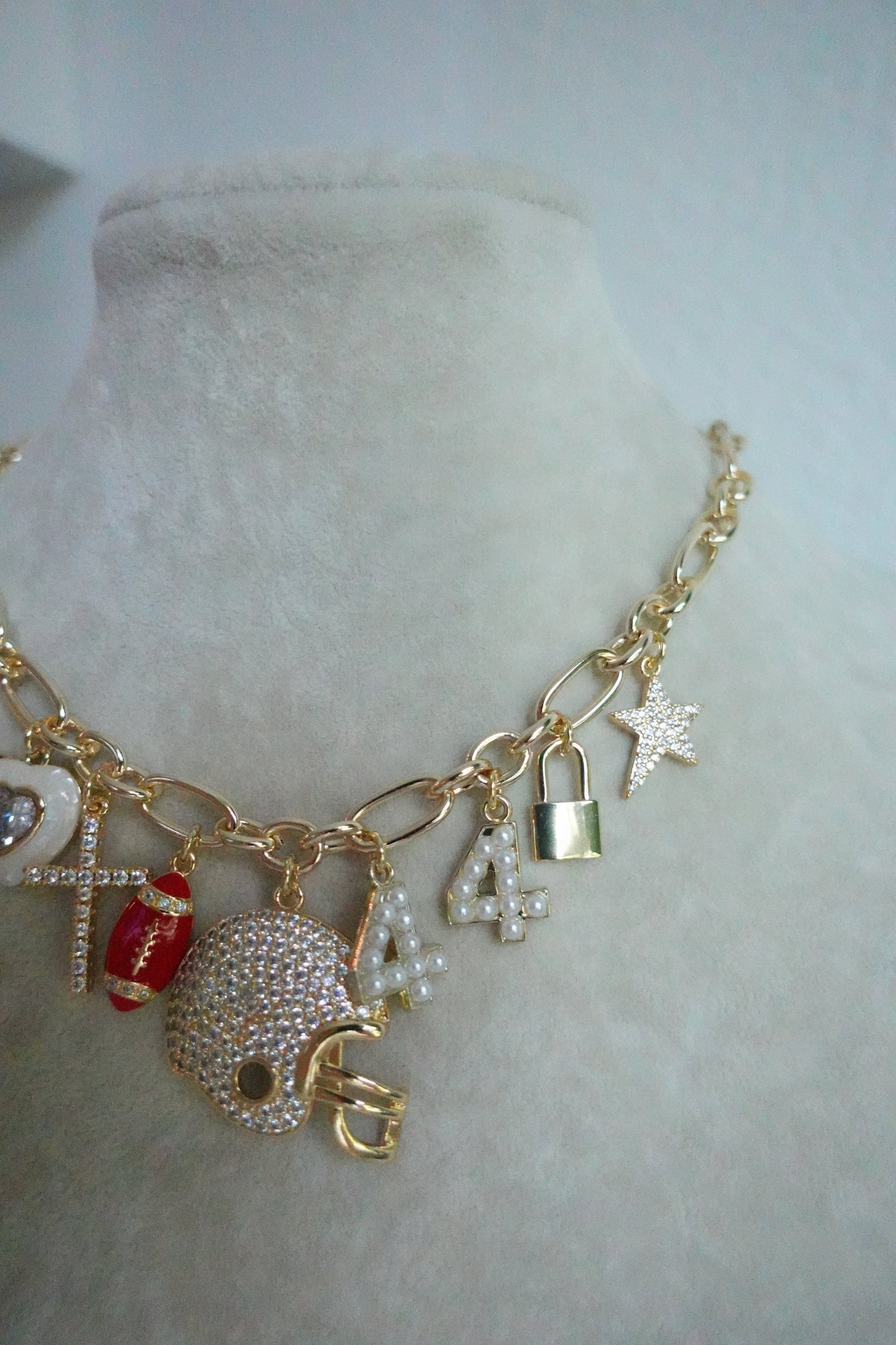 Football Charm Necklace Lucky Goldie