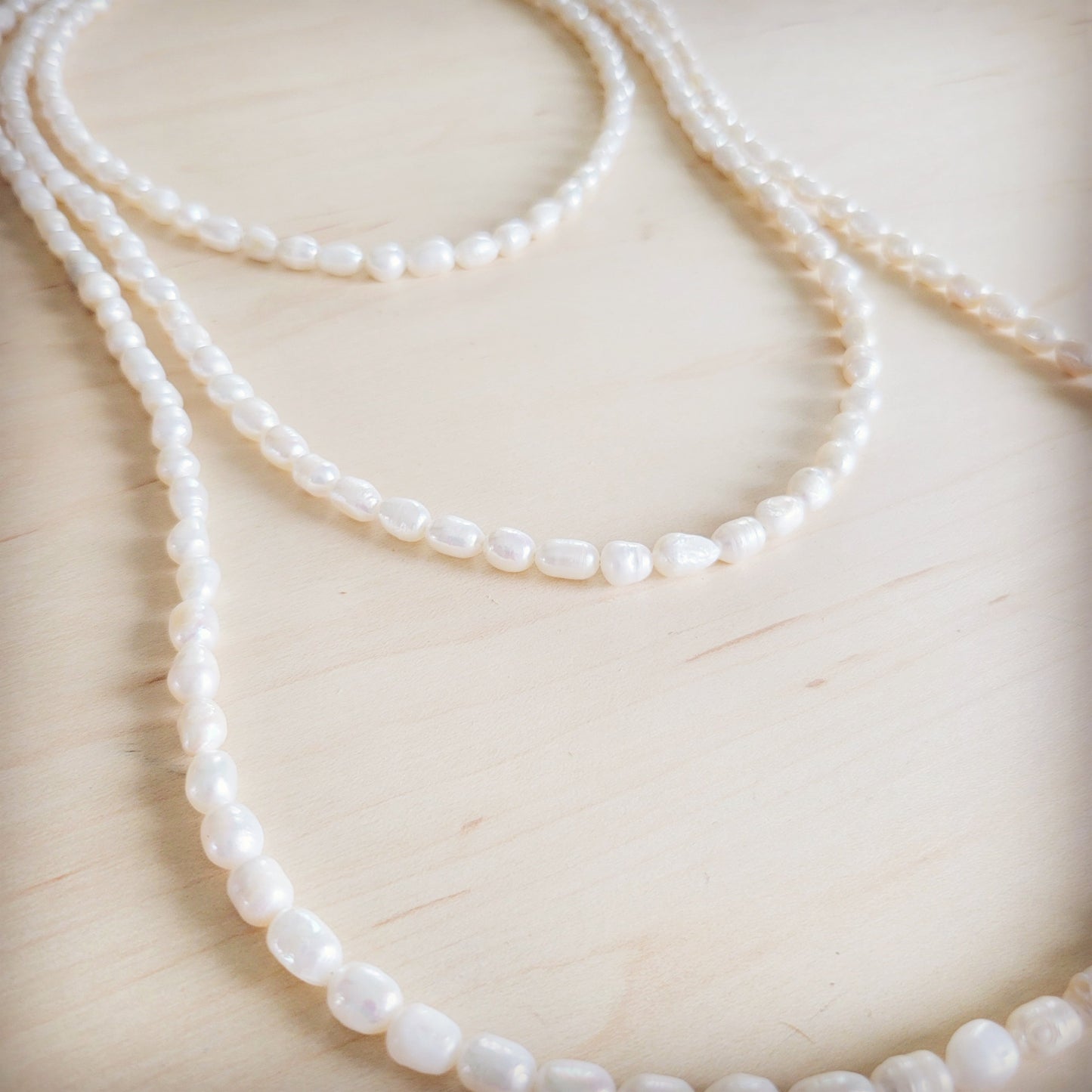 Genuine Freshwater Pearl Triple Strand Layered Boho Necklace 263r