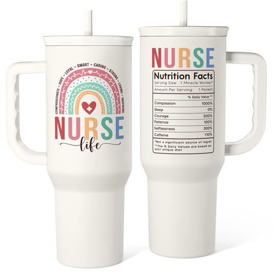 White Nurse Slidemate | Slider Tumbler with Handle 40oz Sandjest Personalized Gifts
