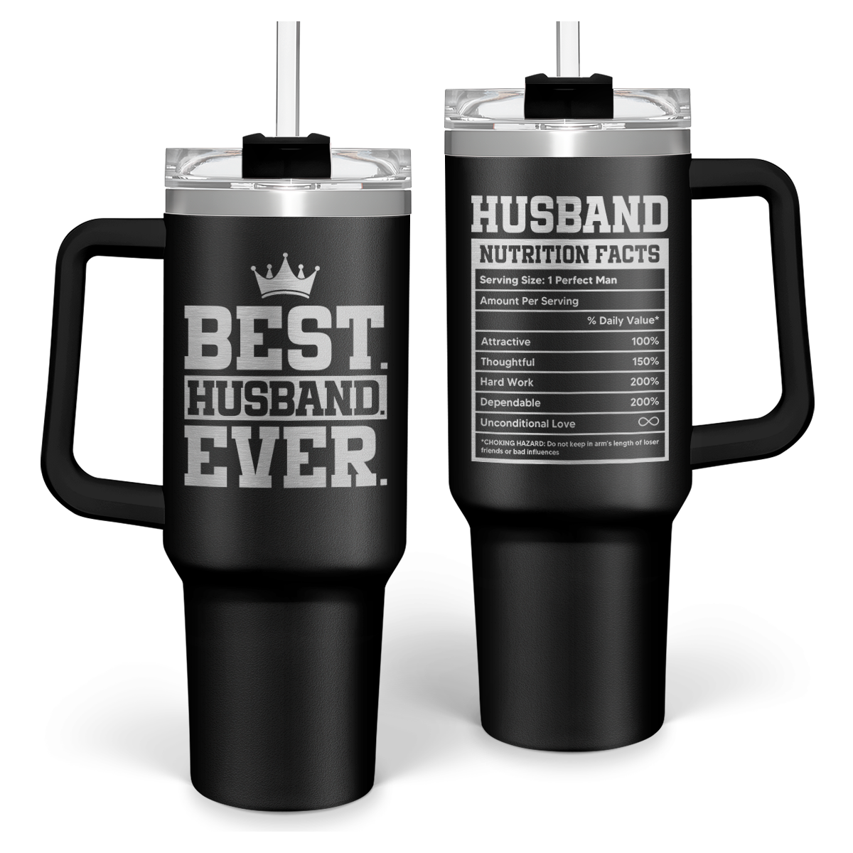 Black Husband Quencher Tumbler with Handle 40oz
