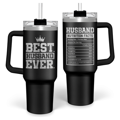 Black Husband Quencher Tumbler with Handle 40oz