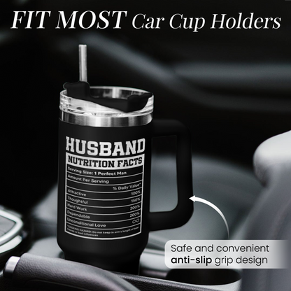 Black Husband Quencher Tumbler with Handle 40oz