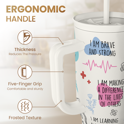 White Nurse Slidemate | Slider Tumbler with Handle 40oz