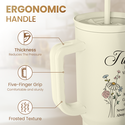 Beige Christian Slidemate | Slider Tumbler with Handle 40oz