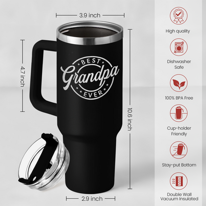 Black Grandpa Quencher Tumbler with Handle 40oz