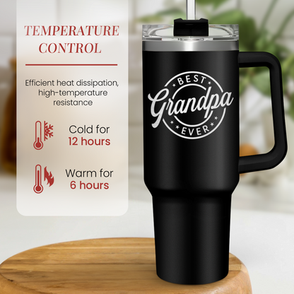 Black Grandpa Quencher Tumbler with Handle 40oz