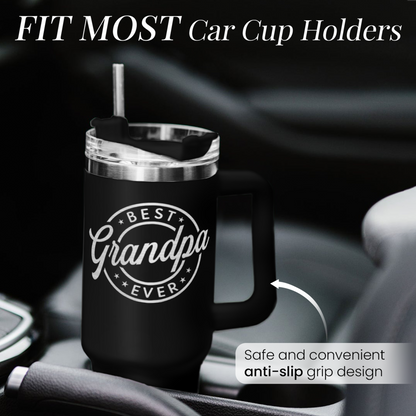 Black Grandpa Quencher Tumbler with Handle 40oz