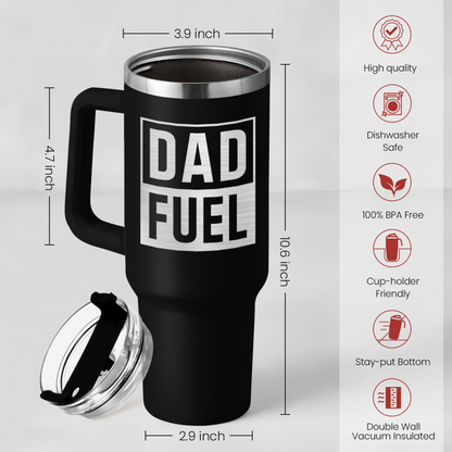 Black Dad Fuel Quencher Tumbler with Handle 40oz