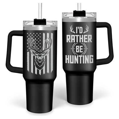 Black Hunting Quencher Tumbler with Handle 40oz