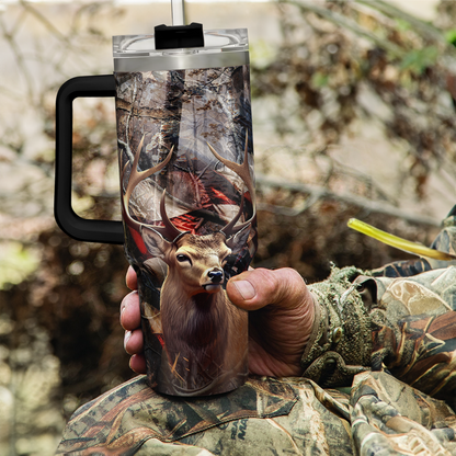 Brown Hunting Quencher Tumbler with Handle 40oz