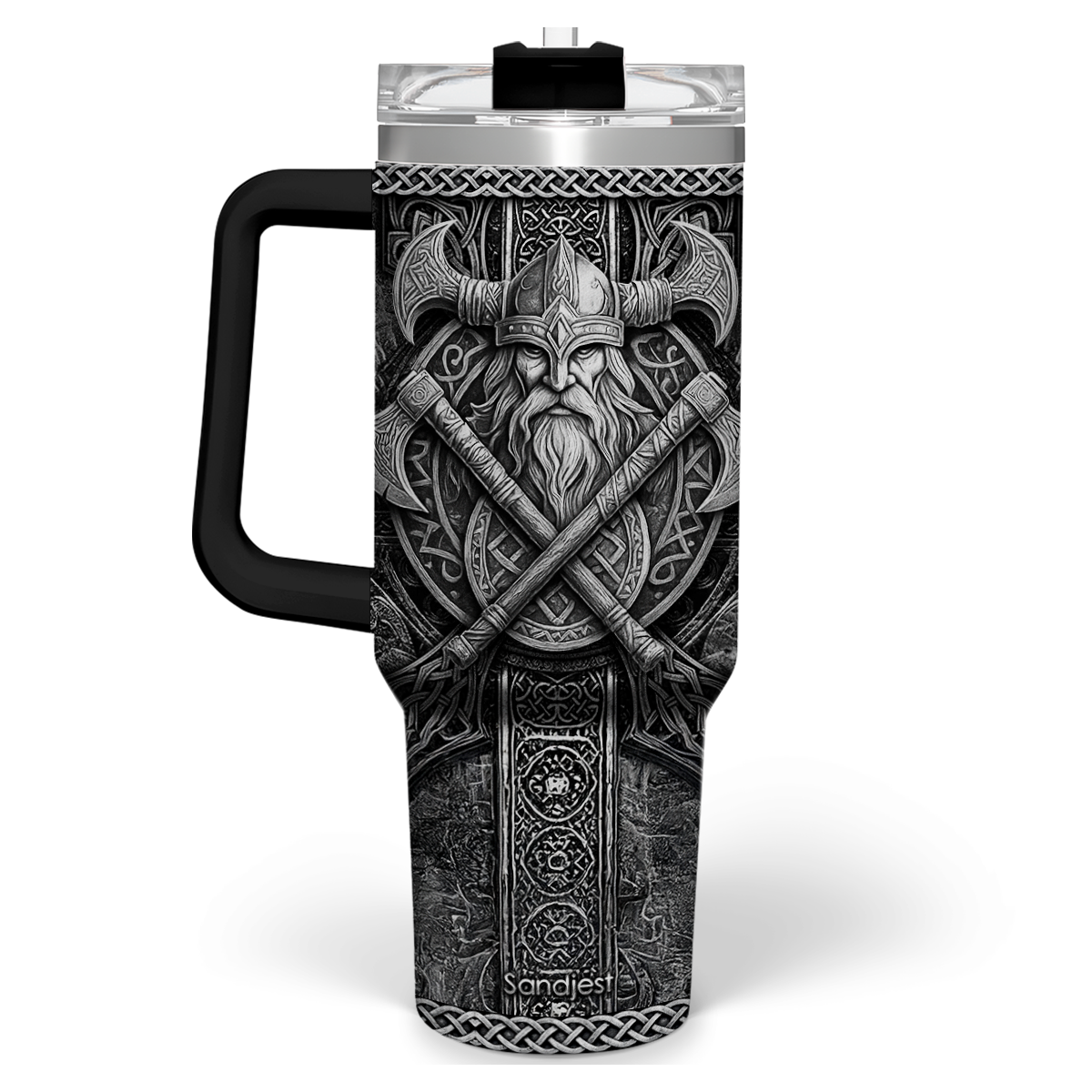 Black Viking Quencher Tumbler with Handle 40oz