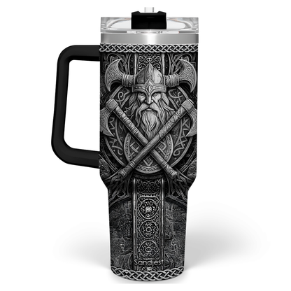 Black Viking Quencher Tumbler with Handle 40oz