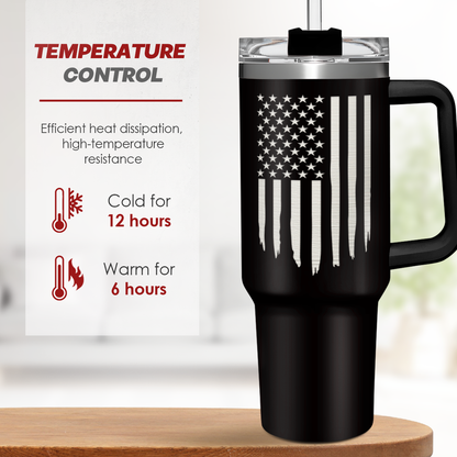 Black Retirement Quencher Tumbler with Handle 40oz