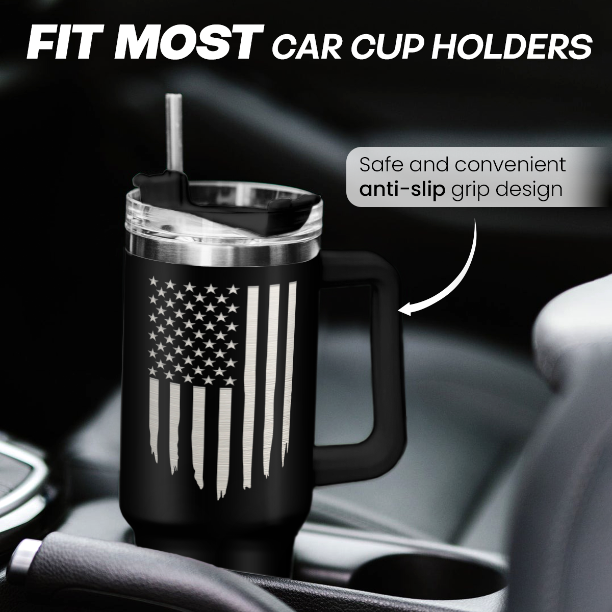 Black Retirement Quencher Tumbler with Handle 40oz Sandjest Personalized Gifts