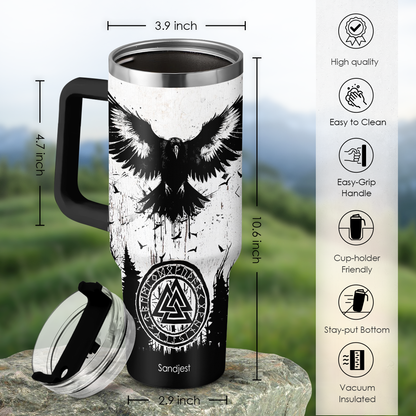 White Viking Quencher Tumbler with Handle 40oz