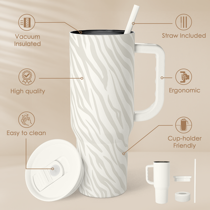 Grey Zebra Slidemate | Slider Tumbler with Handle 40oz