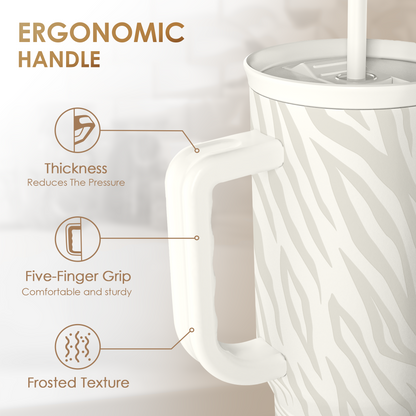 Grey Zebra Slidemate | Slider Tumbler with Handle 40oz