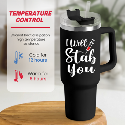 Black Nurse Quencher Tumbler with Handle 40oz