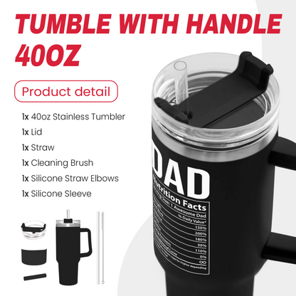 Black Best Dad Ever Quencher Tumbler with Handle 40oz