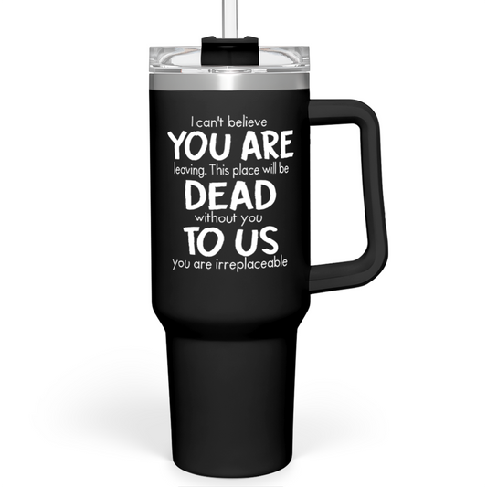 Black Coworker Quencher Tumbler with Handle 40oz Sandjest Personalized Gifts
