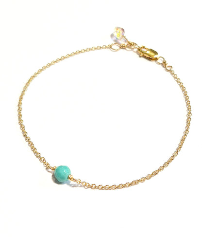 Turquoise Gemstone Bracelet with Swarovski Clasp