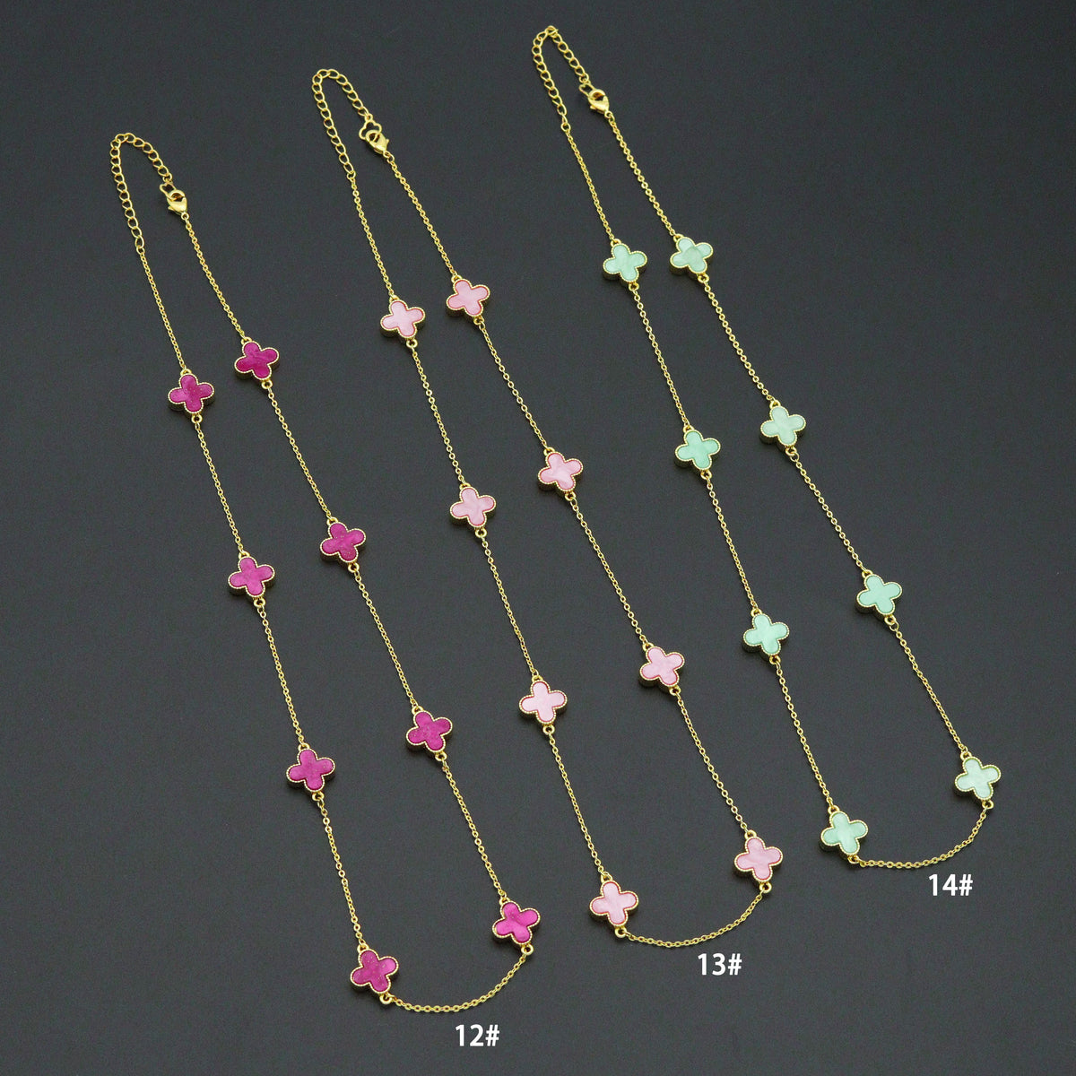 Colorful Flower Chain Bracelet neckclace,  Sku#FH250