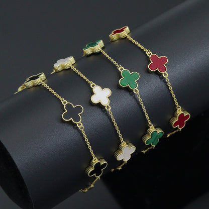 Colorful Flower Chain Bracelet neckclace,  Sku#FH250