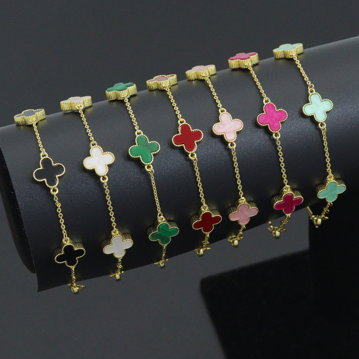 Colorful Flower Chain Bracelet neckclace,  Sku#FH250