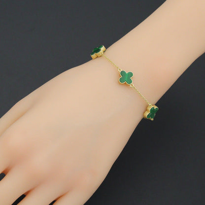 Colorful Flower Chain Bracelet neckclace,  Sku#FH250