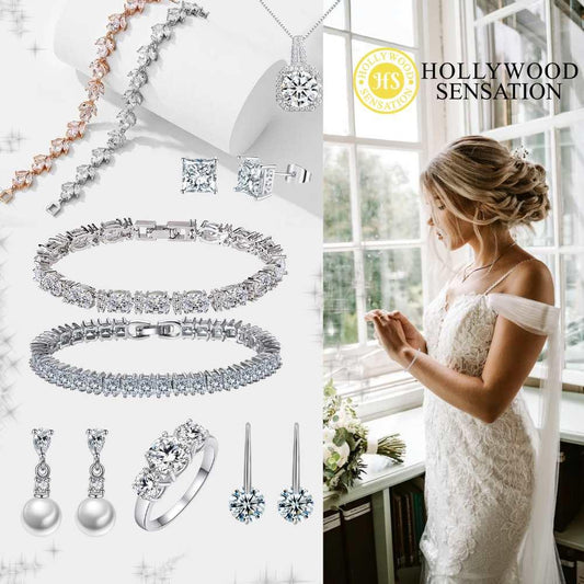 Faux Pearl Necklace and Earring Set-Pearl Necklace Set-Bridal Jewelry Sets