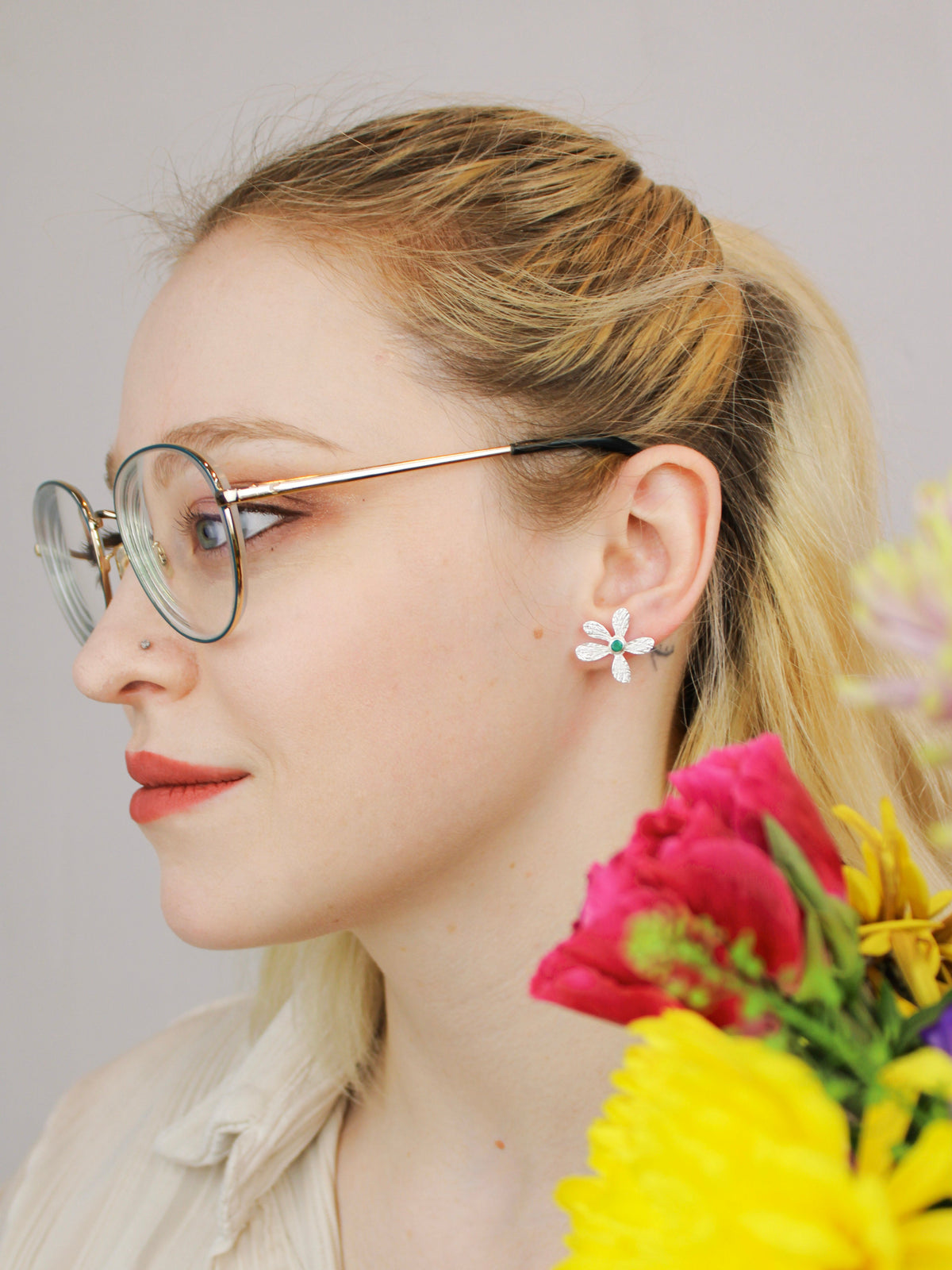 Five Petal Wild Flower Earrings