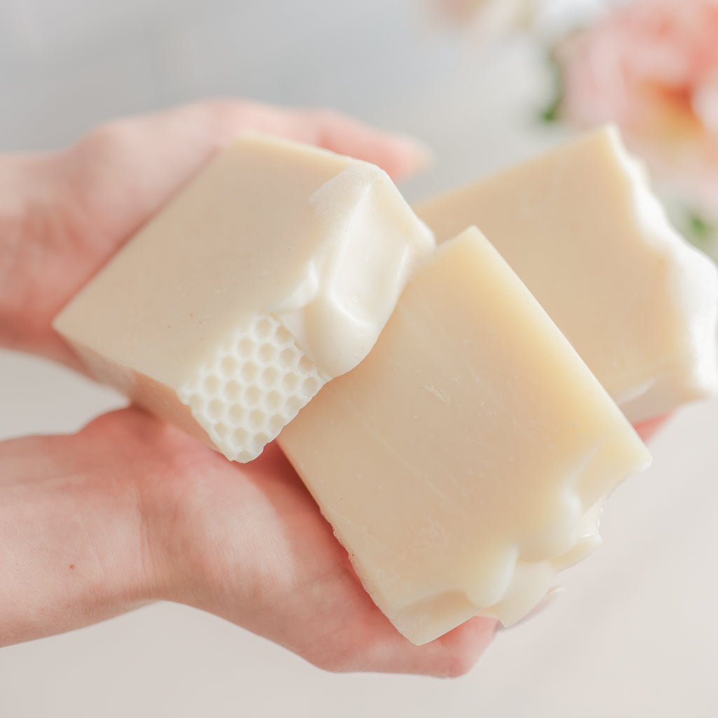 Fragrance Free Handmade Tallow + Goat Milk Soap Bar Trio Pretty farm girl