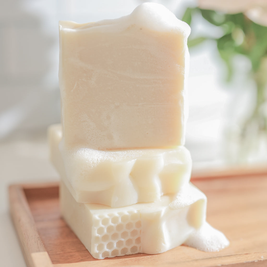 Fragrance Free Handmade Tallow + Goat Milk Soap Bar Trio Pretty farm girl