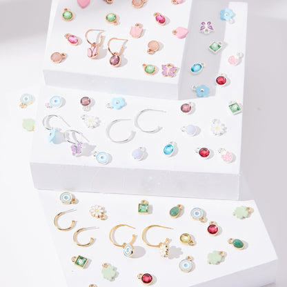 Rose Hoop Earring Charm, Circle ALEX AND ANI