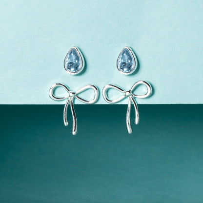 Bow & Teardrop Stud Earring Set ALEX AND ANI