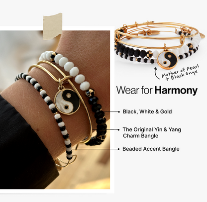Mother of Pearl Yin Yang Bangles Set of 3 ALEX AND ANI