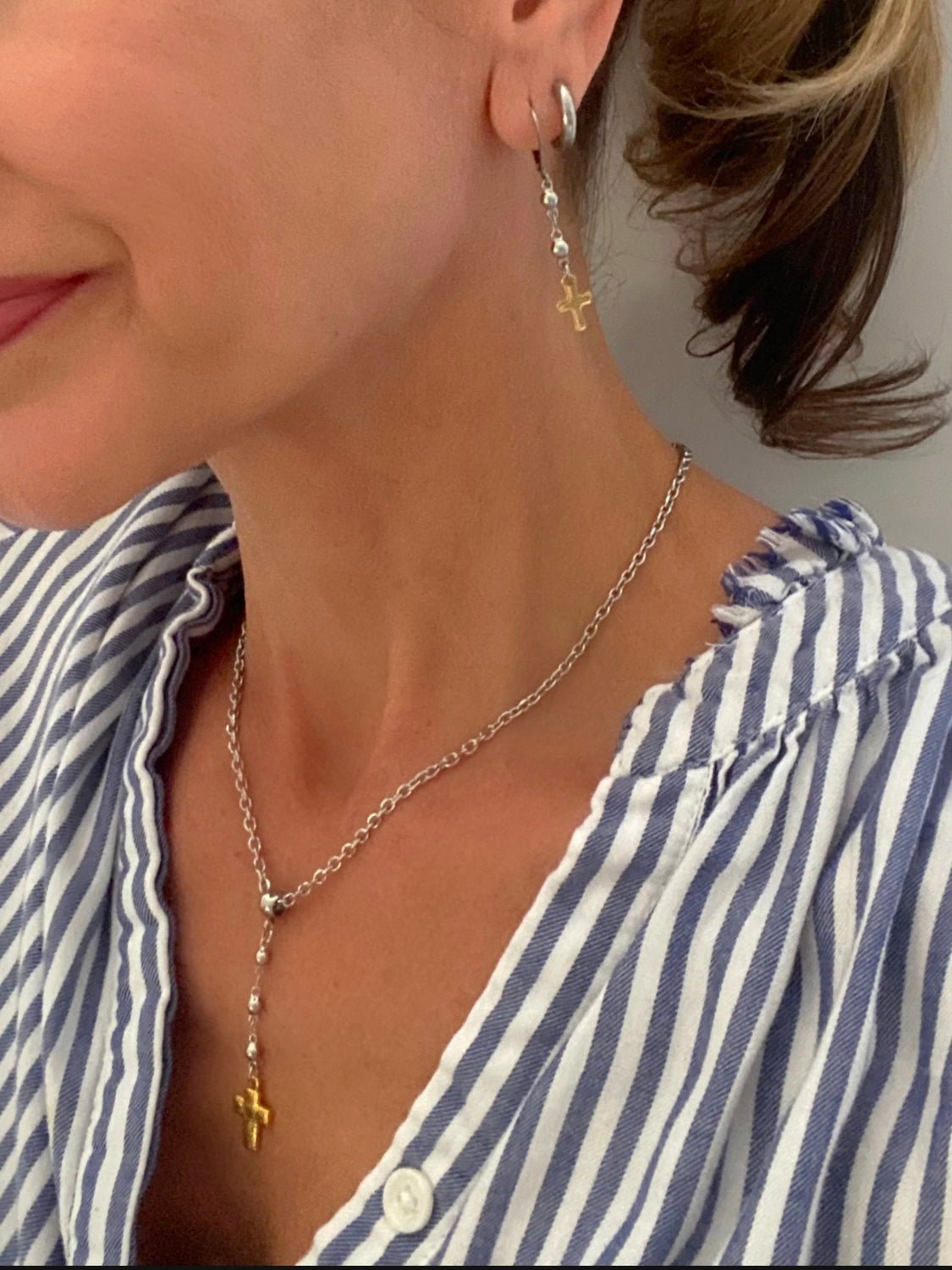 CROSS LARIAT CHOKER Bellaforma Jewelry