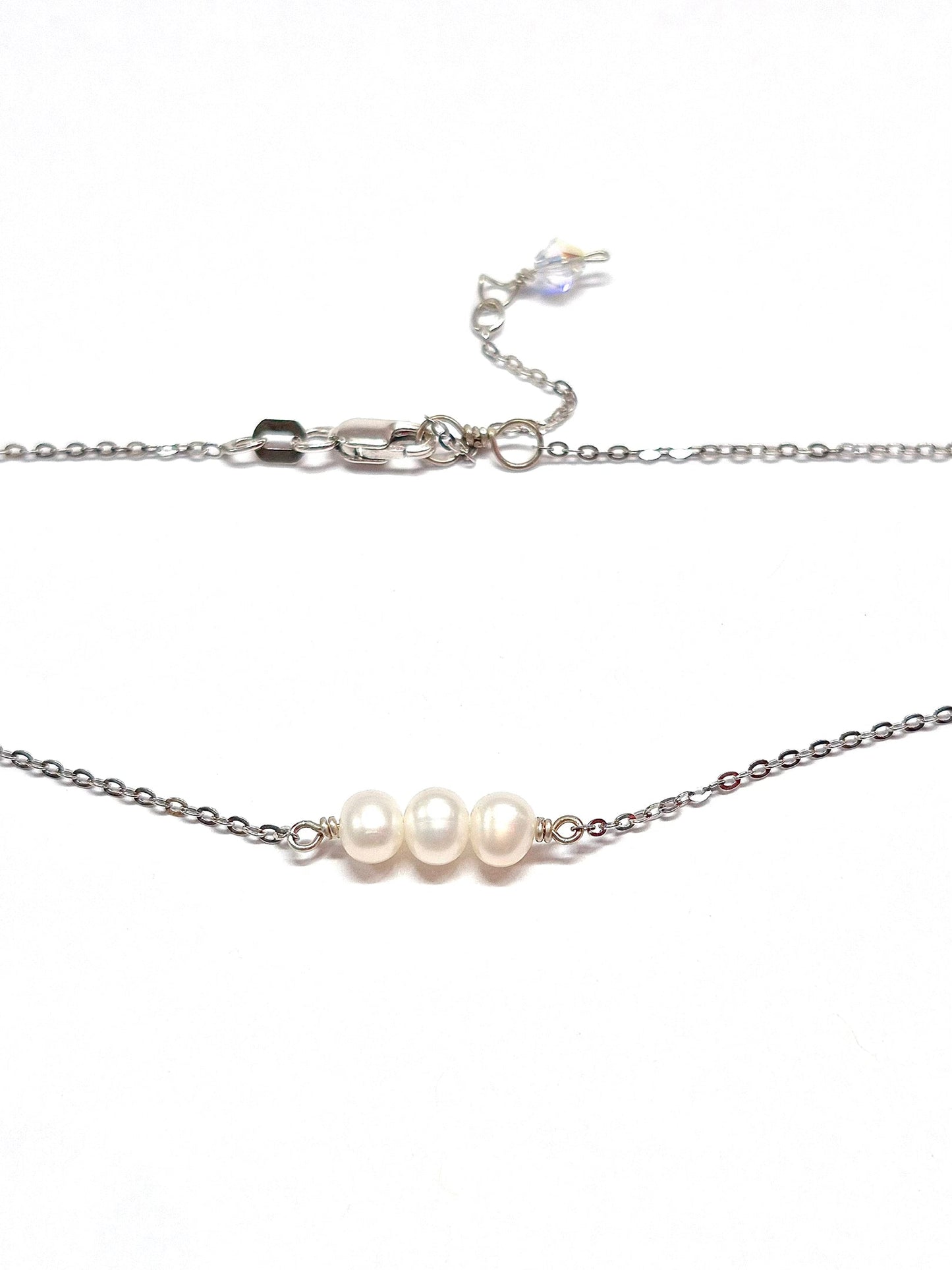 3 Pearl Necklace with Swarovski Clasp
